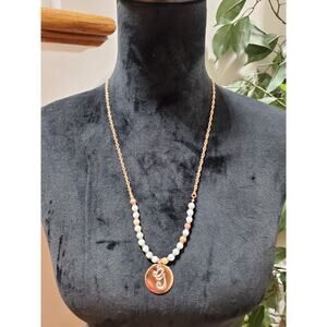 Women's Personalized Pearl Name Initial Pendant Letter G Necklace